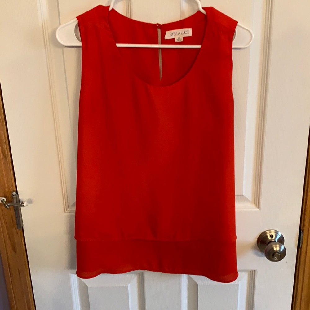 Red Stella Luce chiffon-like Tank Top size XL